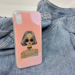 iPhone 7/8 Case Pink Girl Portrait Cartoon Retro Cover NEW